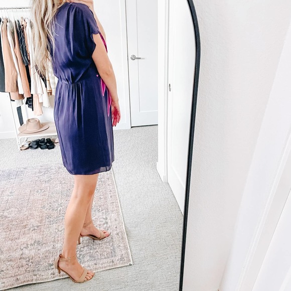 TIBI Purple Pink Silk Mini Dress - Picture 3 of 14